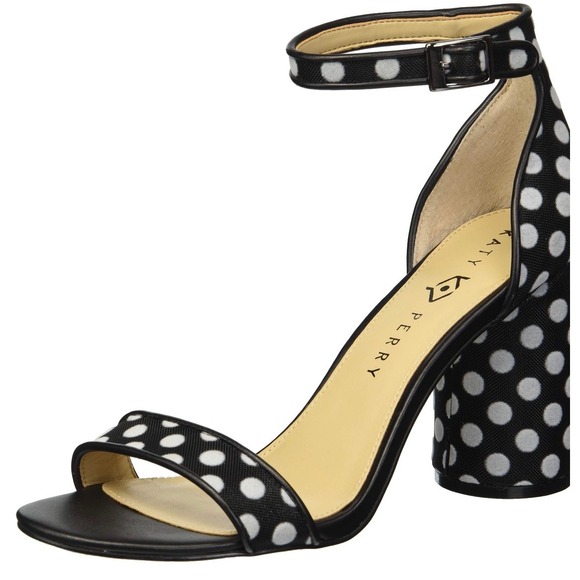 Katy Perry Collections Shoes - Katy Perry The Clara heeled sandals in a black and white polka dot‎ pattern